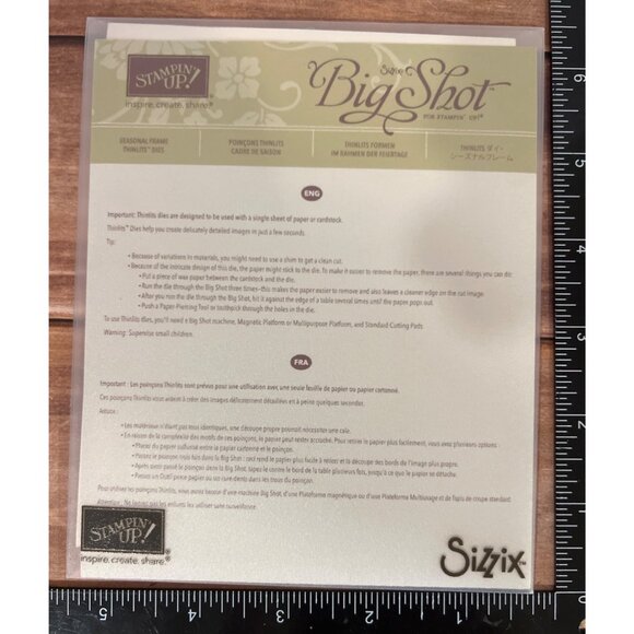 Seasonal Frame Thinlits Dies Set By Stampin Up For Sizzix 139658 - Picture 1 of 3